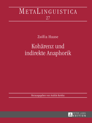cover image of Kohaerenz und indirekte Anaphorik